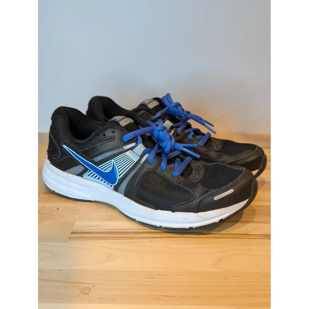 Nike Reslon Running Shoes‎ Athletic Cushioned Black Blue Sneakers Size 8.5